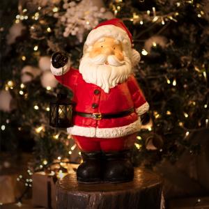 Керамическая фигурка Дед Мороз с фонарем 29х21х46,5 см 