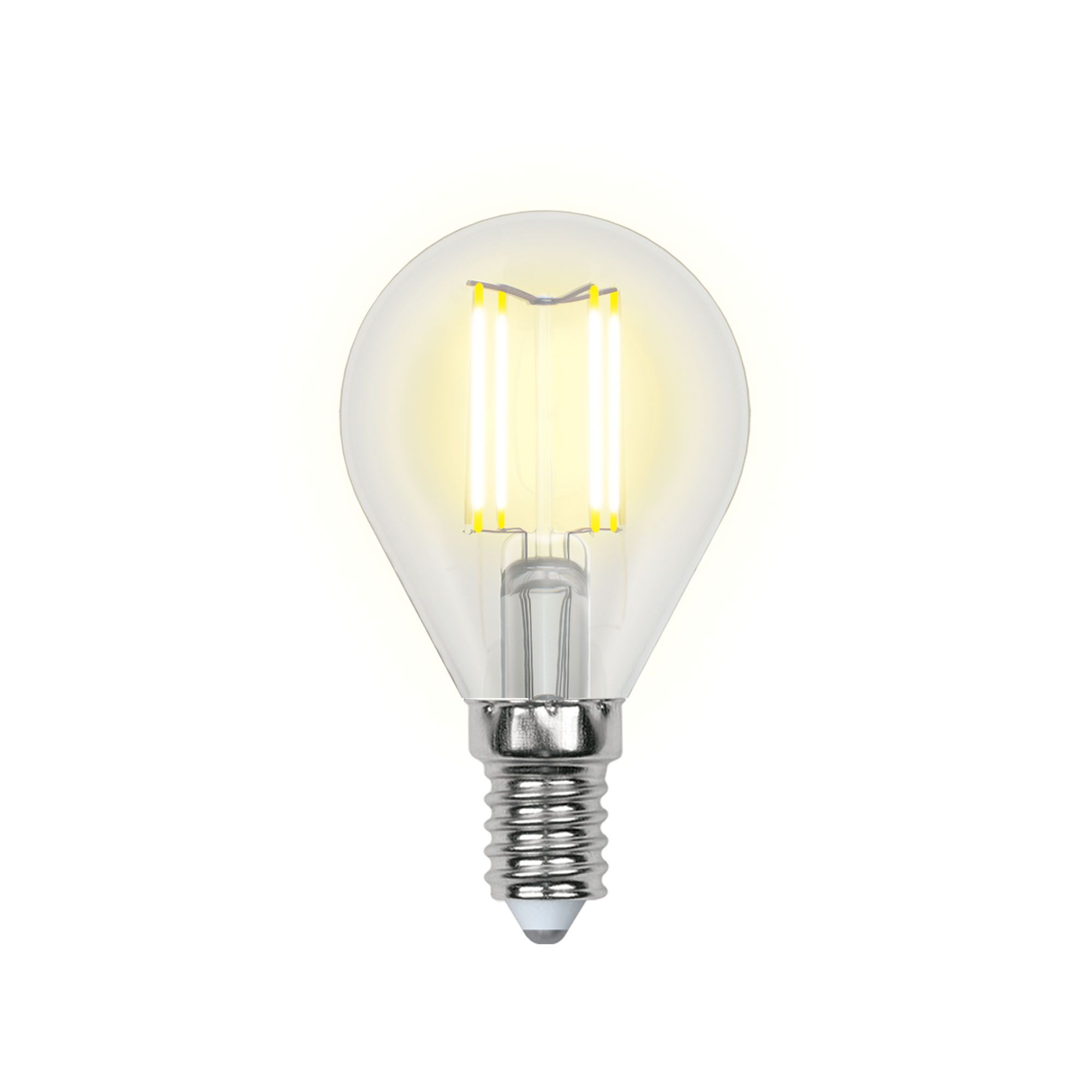 LED-G45-6W/WW/E14/CL GLA01TR Лампа светодиодная. Форма "шар", прозрачная. Серия Air. Теплый белый свет (3000K). Картон. ТМ Uniel, шк 4690485093138 